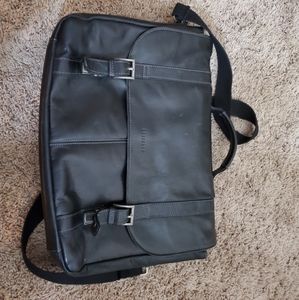 Black Leather Heritage Laptop Bag